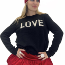 maglioncino con stampa e applicazioni love